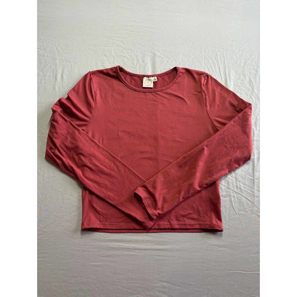 Live in the Moment Maroon/Red Long Sleeve Crewneck T shirt size medium